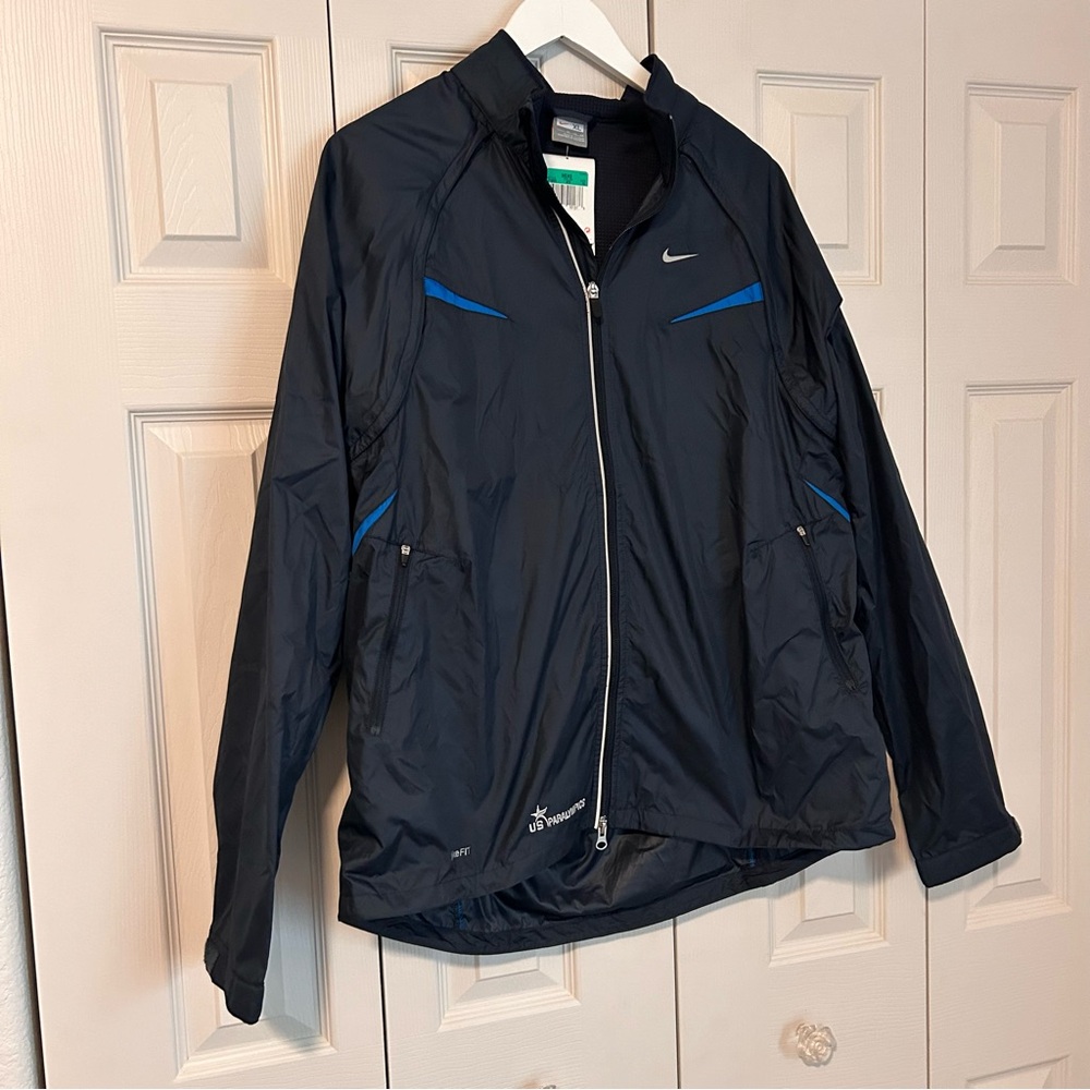 NWT Nike Fit Storm Jacket Vest US Paralympic Navy Full Zip Vented Pockets xlarge